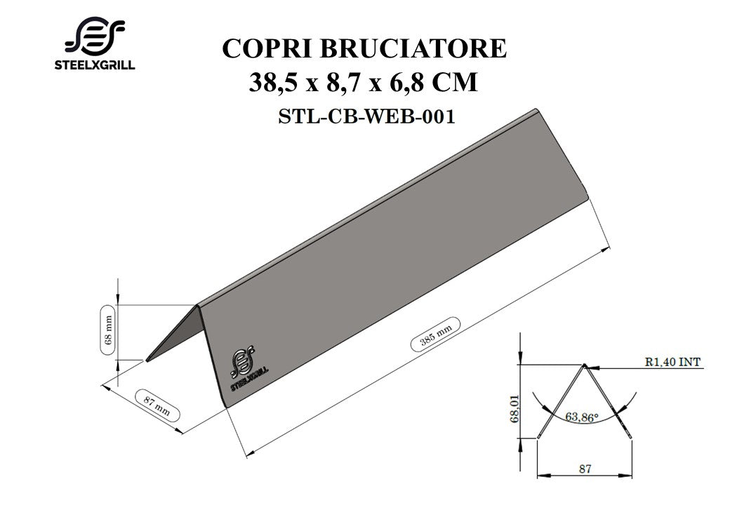 Copri Bruciatore 3 Pezzi | Weber Spirit Serie 200 | STEELXGRILL